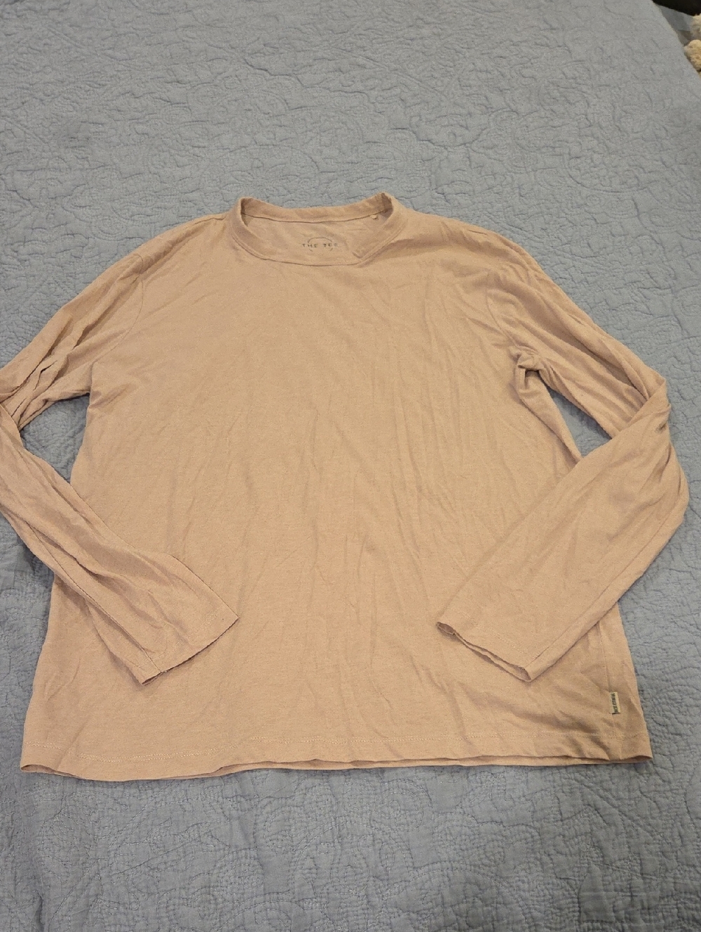 Mango Men's Long Sleeve Tee in Dusty Rose Size L!